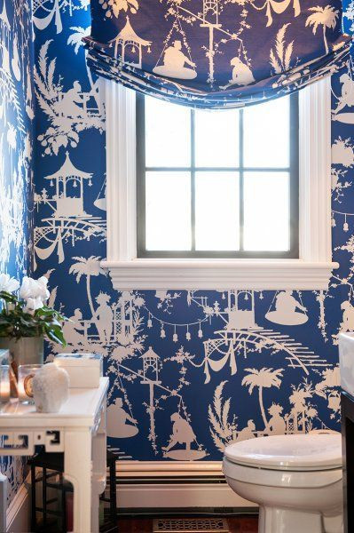 Blue Bathroom Wallpaper
 7 Powder Room Statement Wallpapers