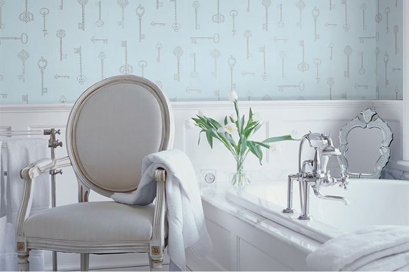 Blue Bathroom Wallpaper
 20 Designs of Stylish Bathroom Wallpapers