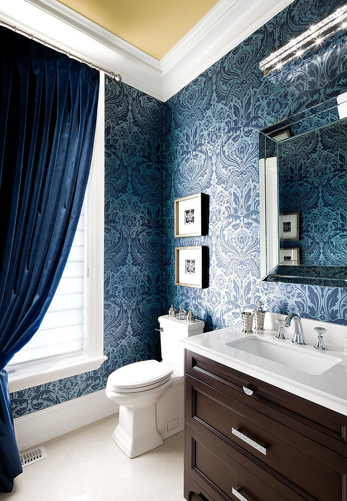 Blue Bathroom Wallpaper
 20 Gorgeous Wallpaper Ideas for Your Powder Room