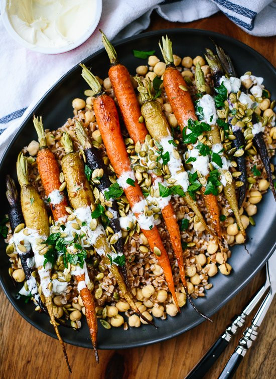 Carrots Recipe Thanksgiving
 Roasted Carrots with Farro & Chickpeas Cookie and Kate