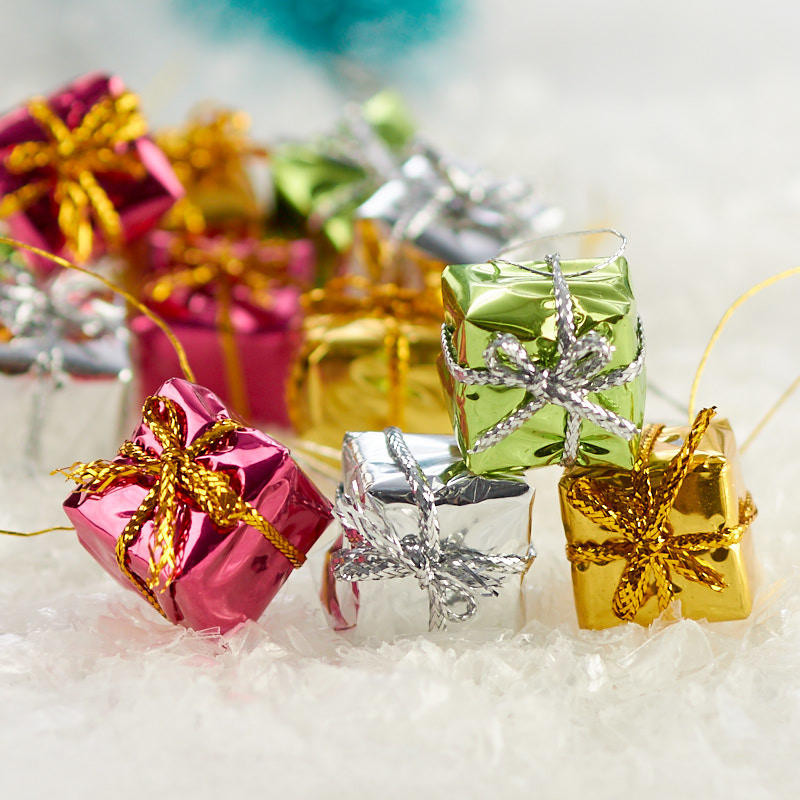Christmas Gift Packages
 Miniature Tiny Holiday Foil Gift Packages Christmas