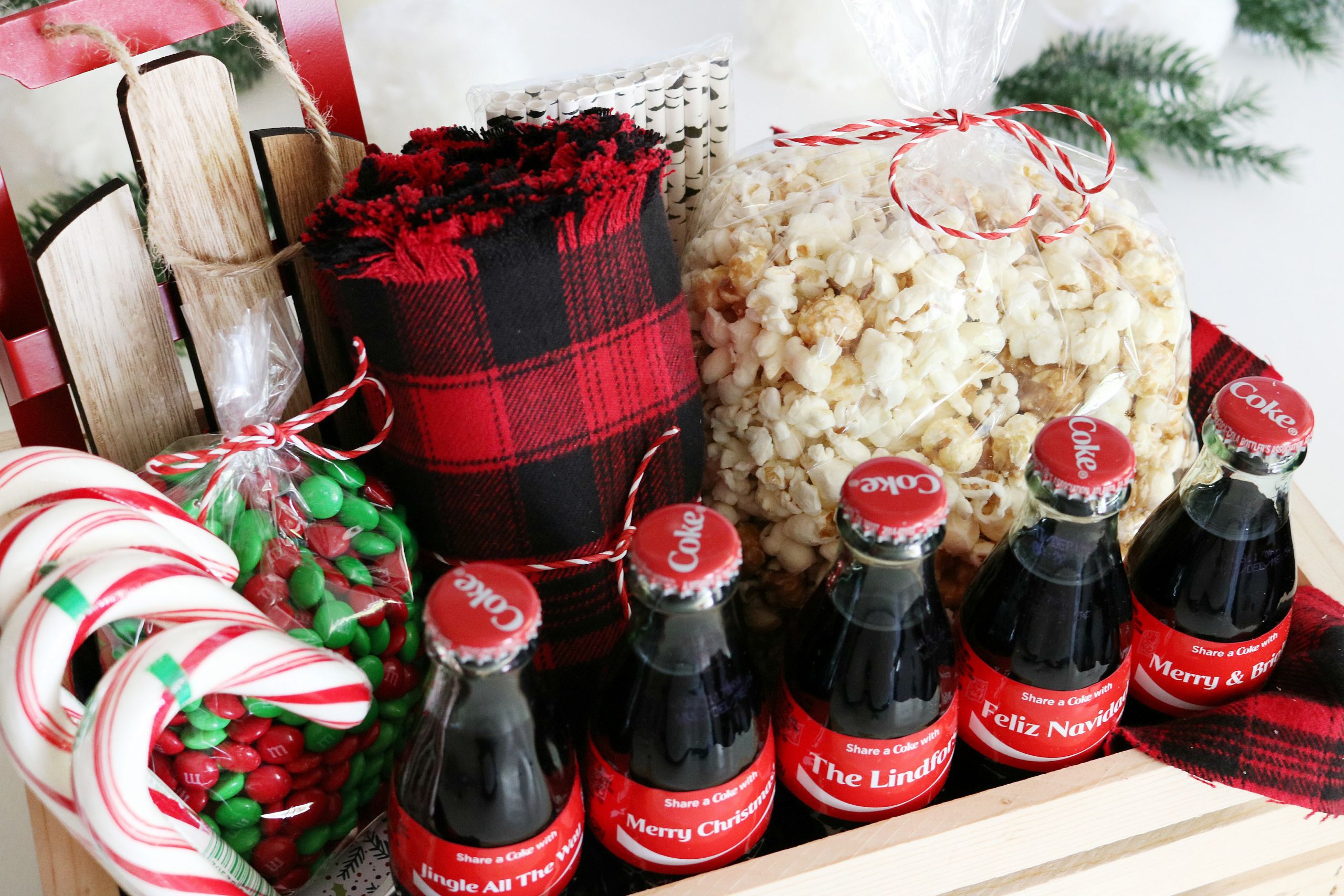 Christmas Gifts For Employees
 Coca Cola Christmas Gift Basket Idea Free Printable Tags