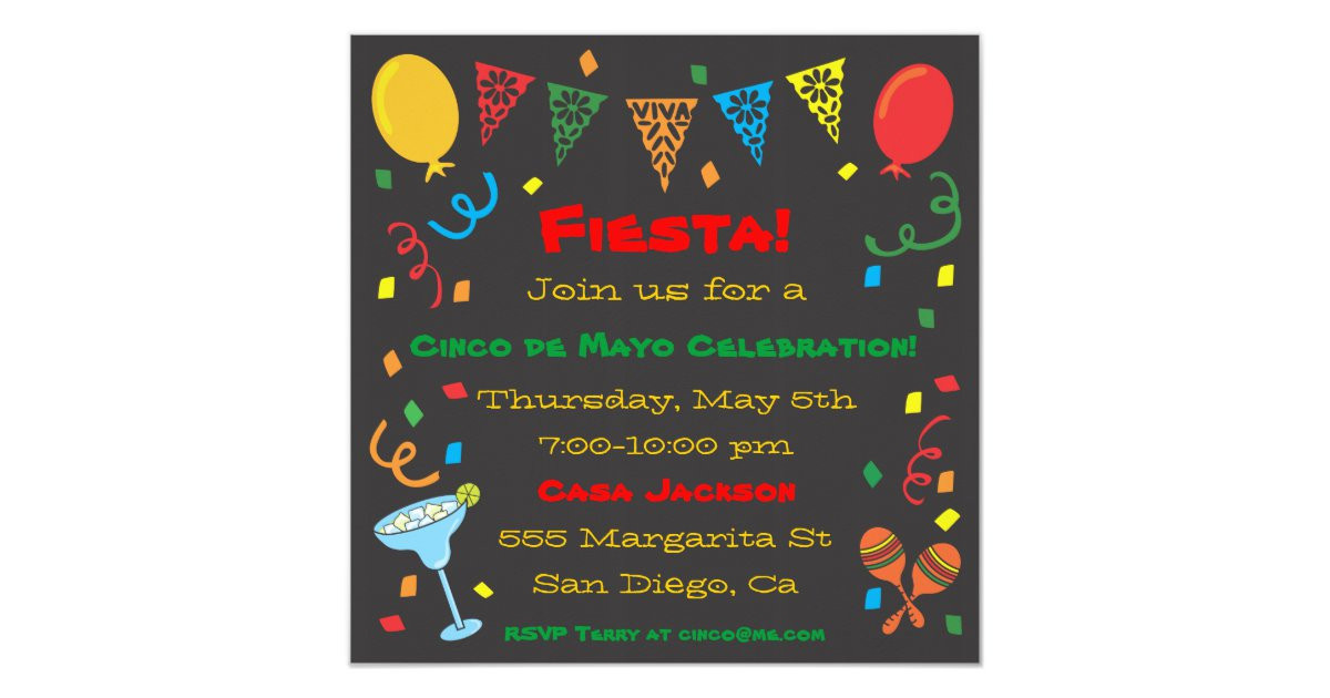 Cinco De Mayo Office Party Games
 Black Cinco De Mayo Fiesta Party Invitation