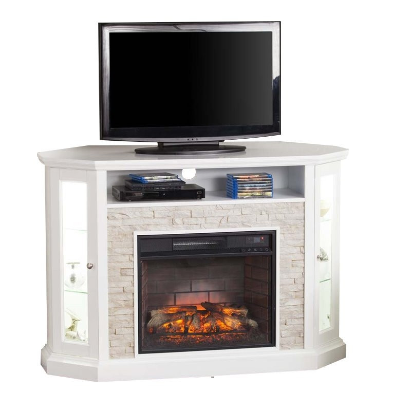 Cymax Electric Fireplace
 50 Collection of Smoked Glass TV Stands