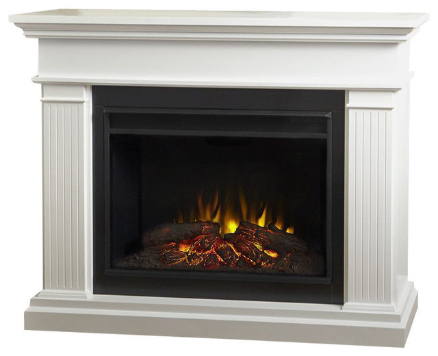 Cymax Electric Fireplace
 Real Flame Kennedy Electric Grand Fireplace in White