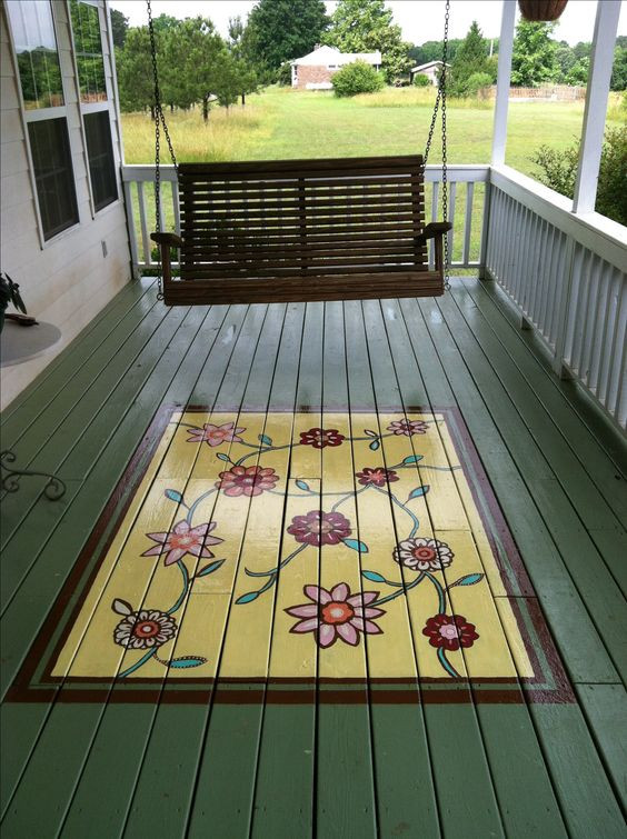 Deck Floor Paint
 Painted Porch Rugs
