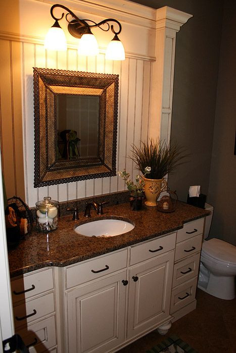 Decorative Bathroom Vanities
 Bathroom vanity centre sink counter bumps out with