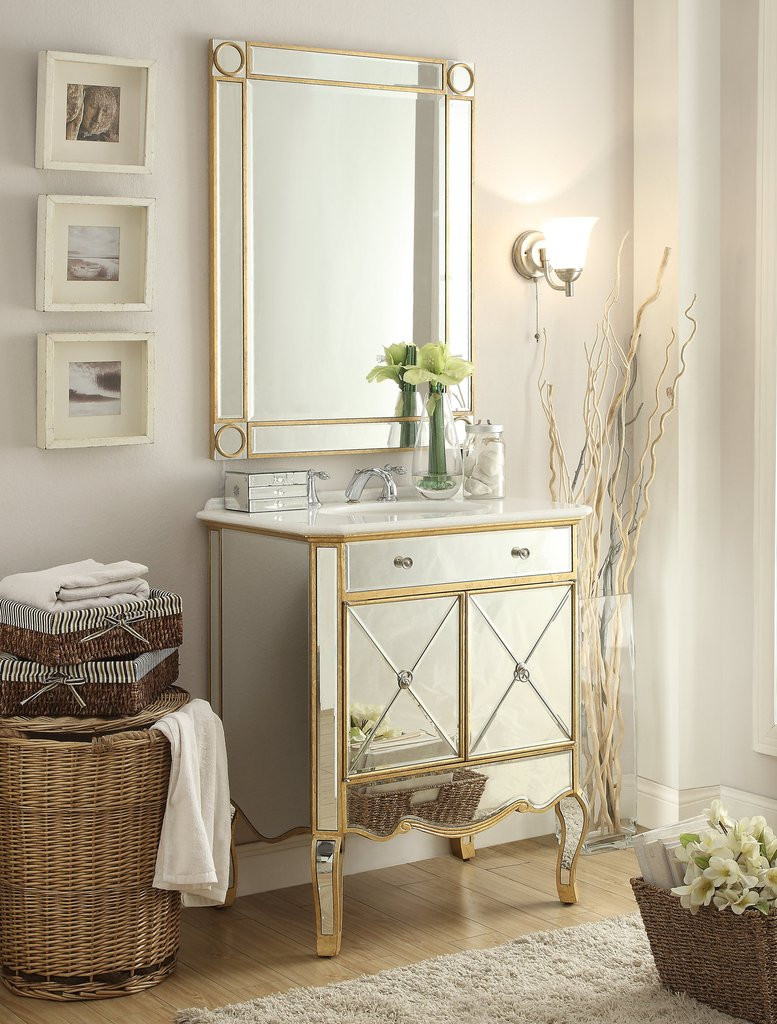 Decorative Bathroom Vanities
 30" Decor Style Mirror refection Adelisa Bathroom Sink