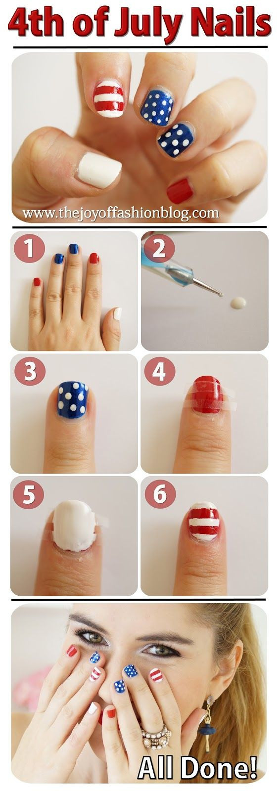 Diy 4th Of July Nails
 4th of July Nails Tutorial Easy and cute in 2019