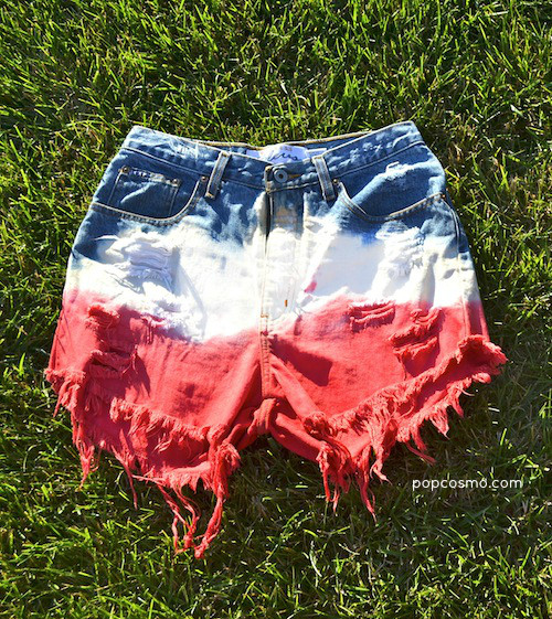 Diy 4th Of July Shorts
 DIY American Flag Shorts Bleached & Dip Dyed — Popcosmo