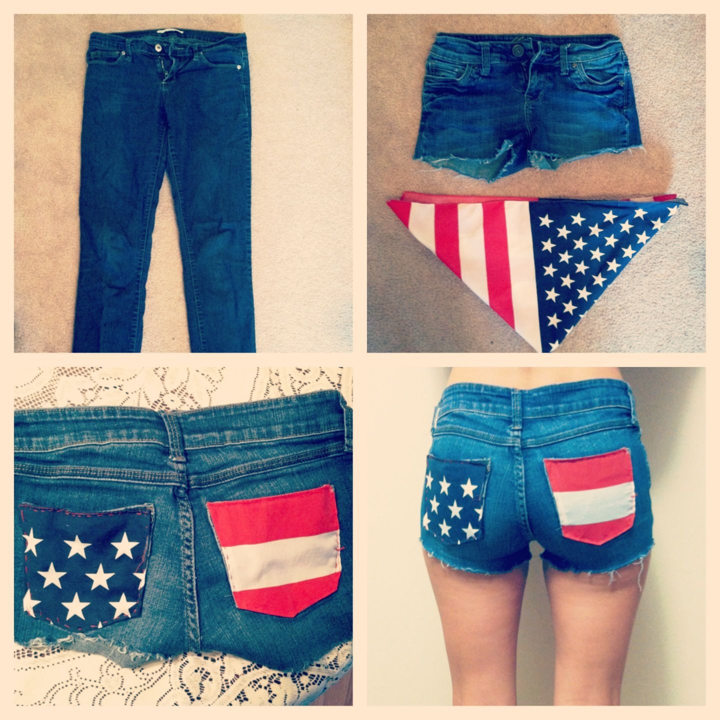 Diy 4th Of July Shorts
 Steal Their Style American Flag Shorts