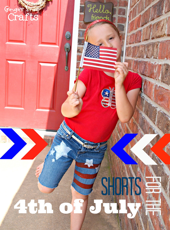 Diy 4th Of July Shorts
 Ginger Snap Crafts DIY 4th of July Shorts with DecoArt