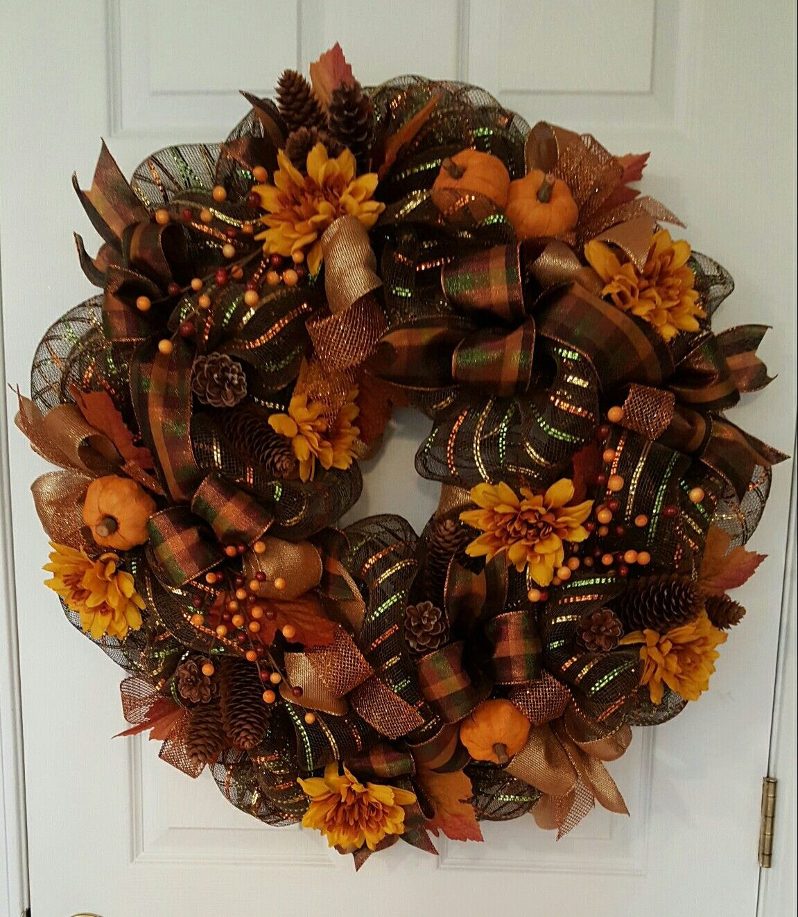 Diy Fall Deco Mesh Wreaths
 Fall deco mesh wreath with pumpkins flowers berries and