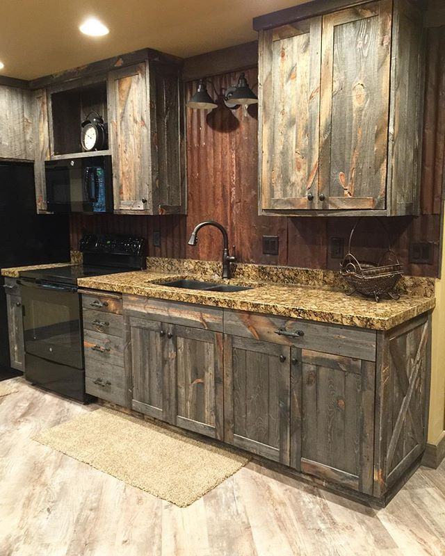 Diy Rustic Kitchen Cabinets
 A little barnwood kitchen cabinets and corrugated steel