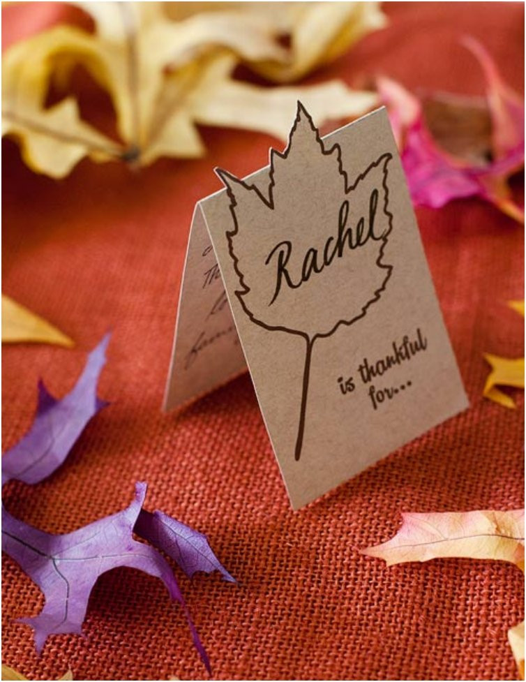 Diy Thanksgiving Card
 20 Lovely Last Minute DIY Thanksgiving Place Cards