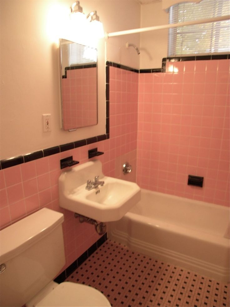 Downplay A Pink Tile Bathroom
 how to decorate pink bathroom room 1940 s Google Search