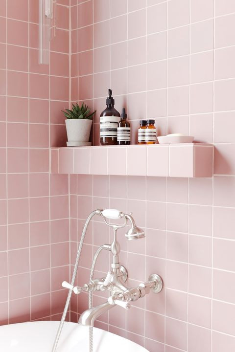 Downplay A Pink Tile Bathroom
 Tour 2LG s Pink Bathroom Pink Bathroom Tiles