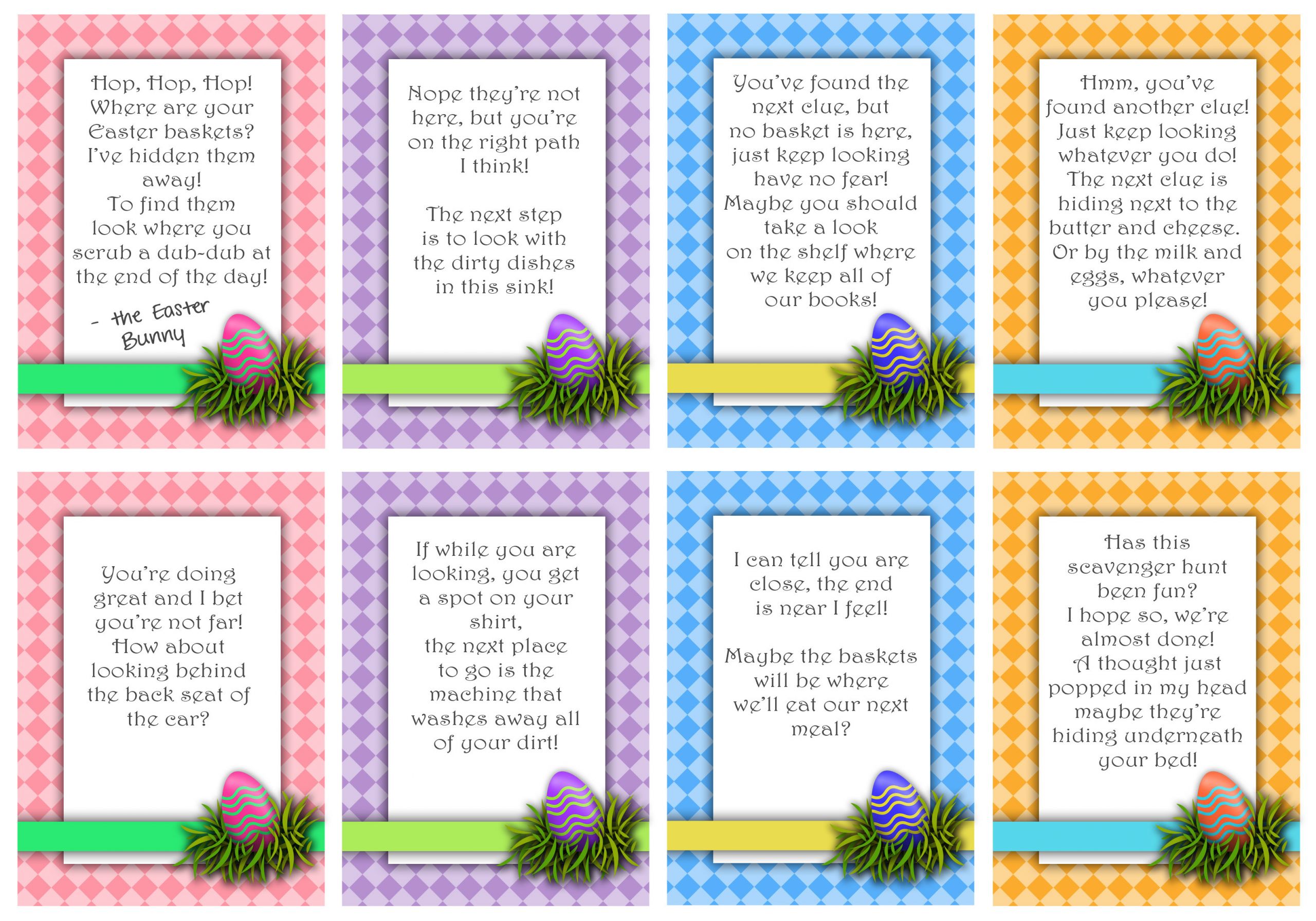 Easter Basket Hunt Ideas
 Printable Easter Scavenger Hunt Cards Darling Doodles