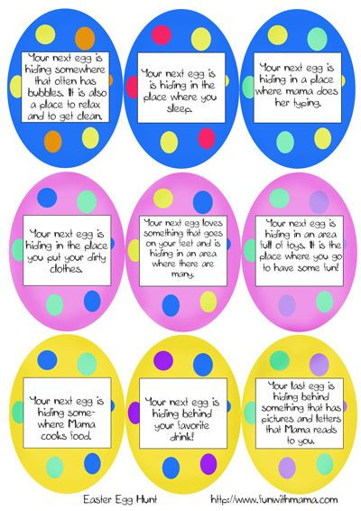 Easter Basket Hunt Ideas
 Printable Easter Egg Hunt Ideas Clues