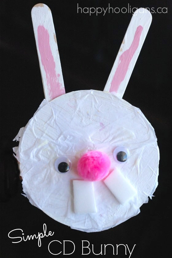 Easter Bunny Crafts For Toddlers
 CD Bunny Craft for Preschoolers and Toddlers Happy Hooligans