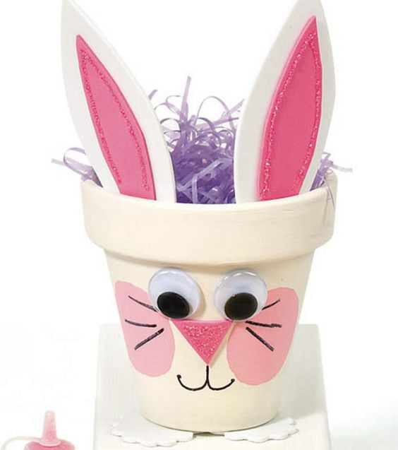 Easter Crafts For Seniors
 Bunny Pot Easter craft idea for kids