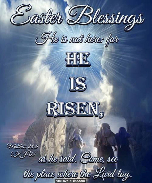 Easter Religious Quotes
 Easter Blessings He Is Risen Religious Quote