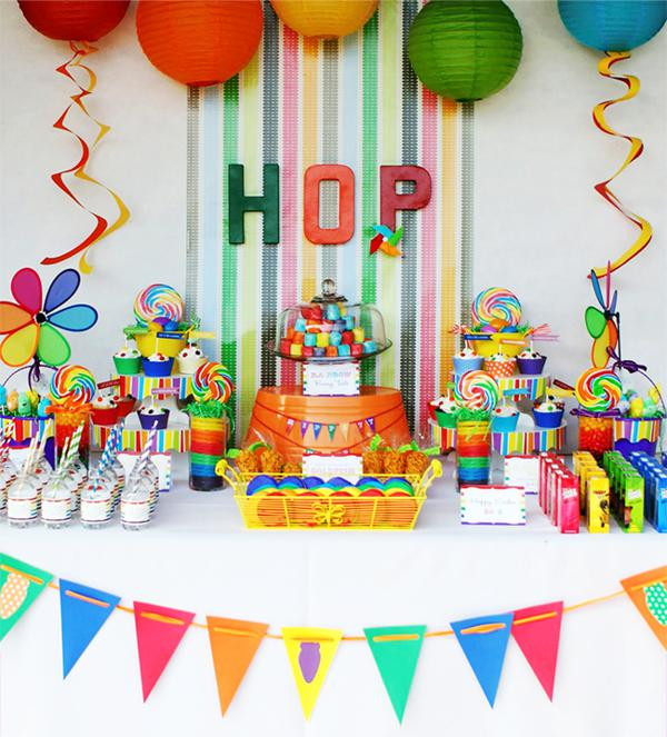 Easter Themed Birthday Party
 Kara s Party Ideas Rainbow Easter Hop Girl Boy Colorful