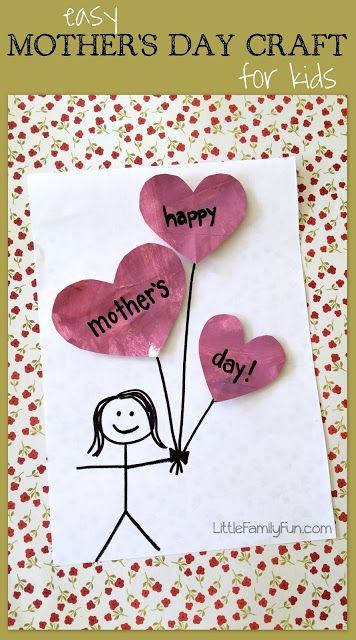 Easy Mother's Day Crafts For Preschoolers
 Easy Mothers Day Craft for Kids So cute