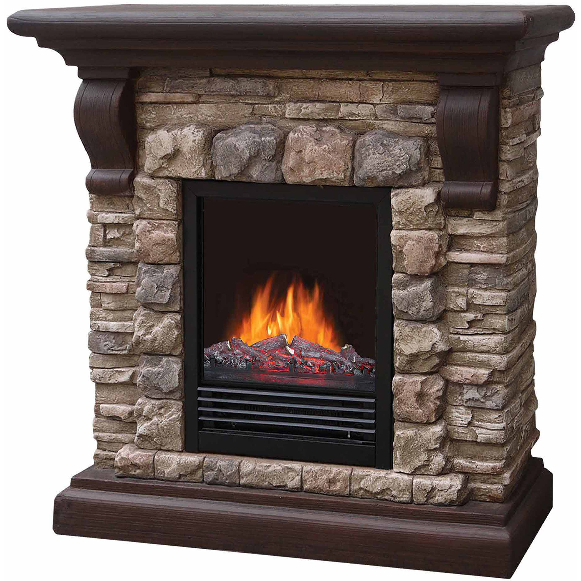 Electric Fireplace Heaters
 40" Polyfiber Electric Fireplace Tan Walmart