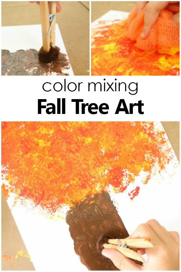 Fall Art Activities For Preschool
 Color Mixing Fall Tree Craft for Kids Fantastic Fun