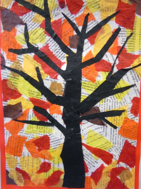 Fall Crafts For Elementary Students
 Fall Tree Collage Fall Art Project