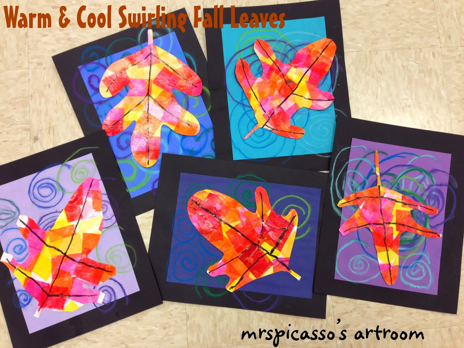 Fall Crafts For First Graders
 Warm & Cool Swirling Leaves