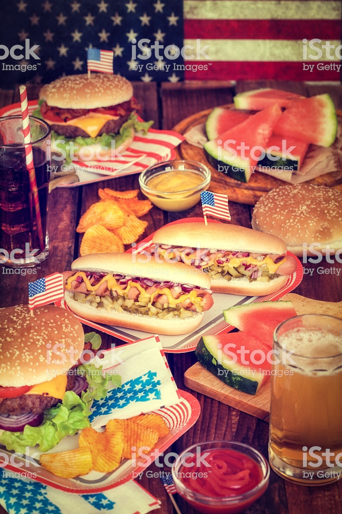 Fast Food Open On Memorial Day
 July 4th Memorial Day Picnic Table With Food Stock