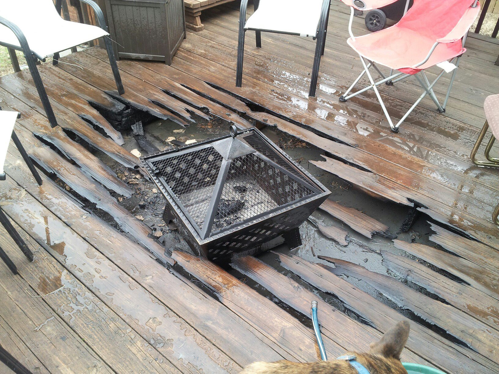 Firepit On Deck
 I ll just put this fire pit on a wooden floor WCGW x