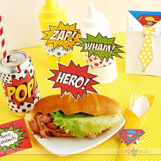 Free Food Fathers Day
 FREE Father s Day Superhero Party Printables from The