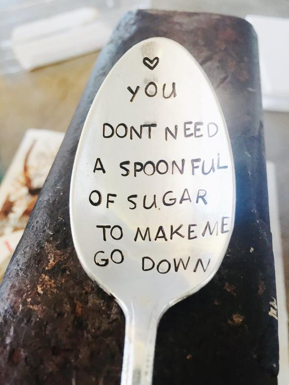 Funny Christmas Gifts For Boyfriend
 Silver Spoon Hand Stamped Spoon Funny Gifts Sugar by
