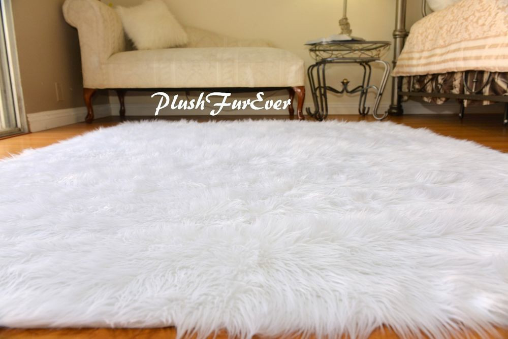 Furry Rugs For Living Room
 Luxury Faux Fur Shaggy Rectangle Extra Sheepskin