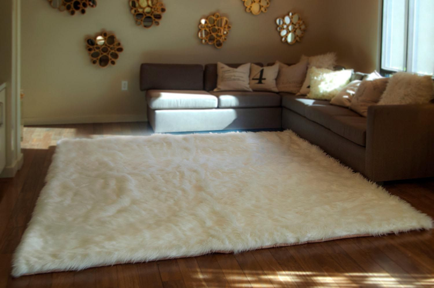 Furry Rugs For Living Room
 White Fluffy Area Rug