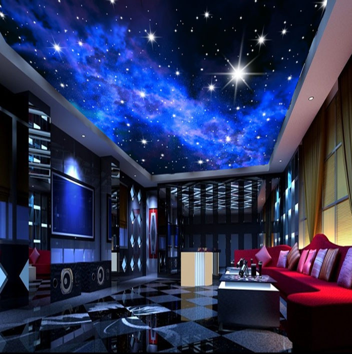Galaxy Bedroom Wallpaper
 Murals 3D Star Nebula Night Sky Wall Painting Ceiling