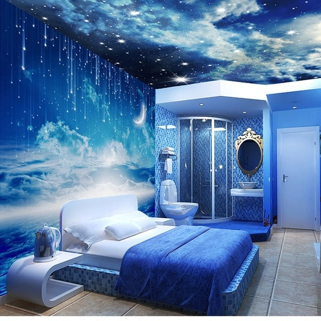 Galaxy Bedroom Wallpaper
 Beibehang Star Wallpaper 3D Stereo Personalized k