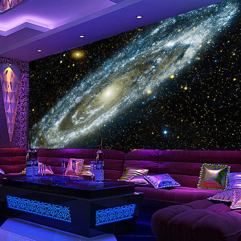 Galaxy Bedroom Wallpaper
 Custom Any Size 3D Wall Mural Wallpaper Galaxy Starry