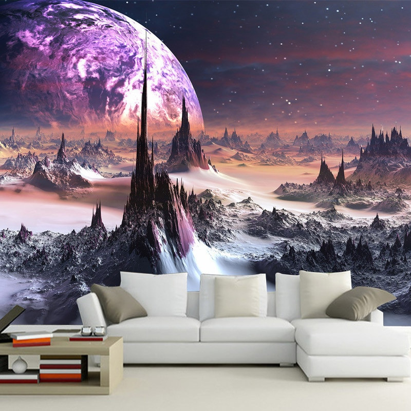 Galaxy Bedroom Wallpaper
 Purple galaxy Wallpaper 3D Wallpaper Charming stars