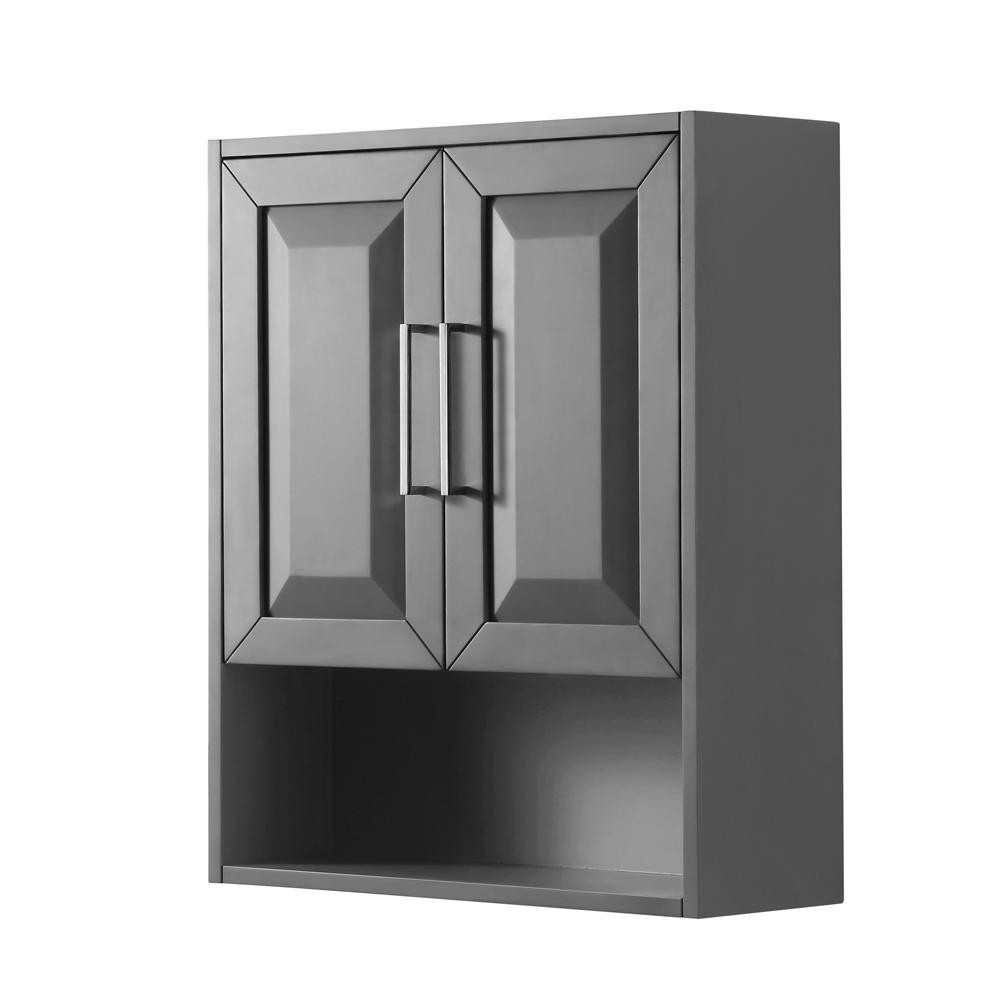 Gray Bathroom Wall Cabinet
 Wyndham Collection Daria 25 in W x 30 in H x 9 in D