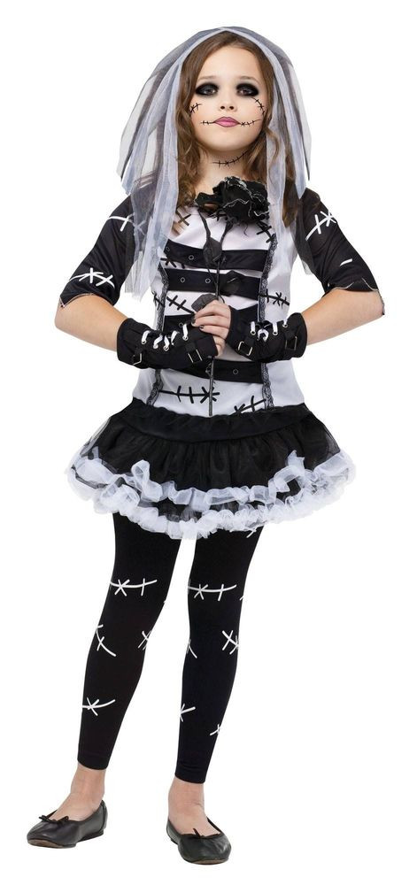 Halloween Costume For Women Ideas
 Girls Child Deluxe Gothic Black & White Monster Bride