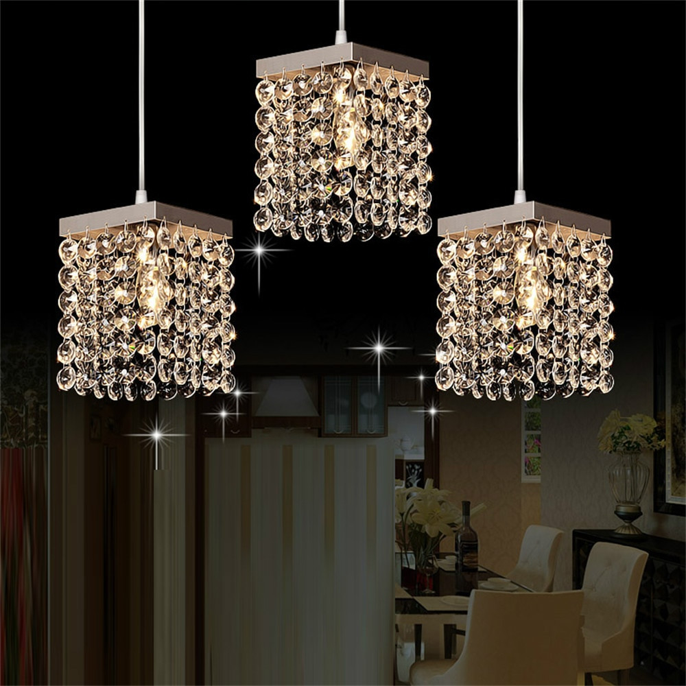 Hanging Light Fixtures For Kitchen
 MAMEI Free Shipping Modern 3 Lights Crystal Pendant
