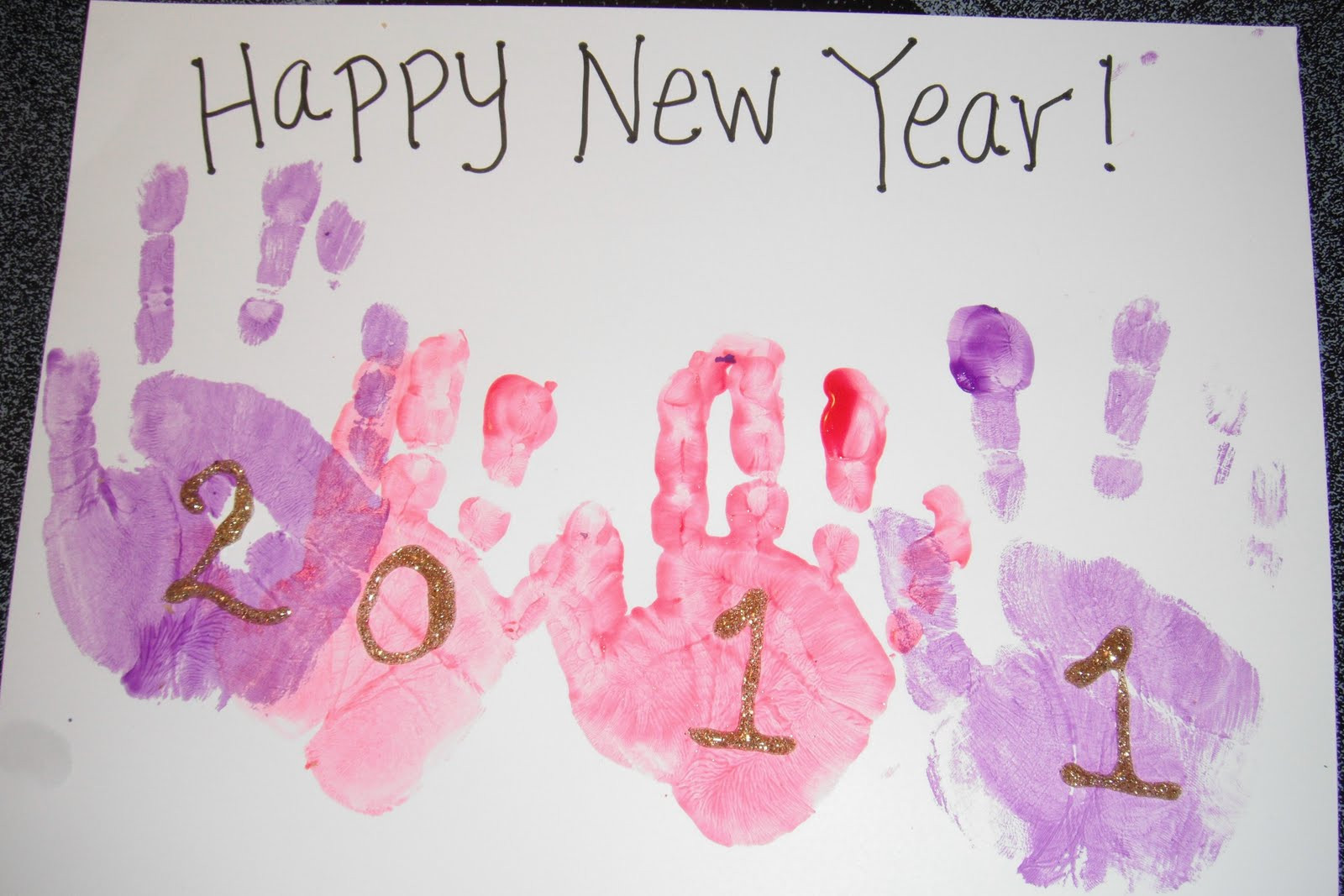 Happy New Year Craft
 Play With Me New Years Hand Print Craft