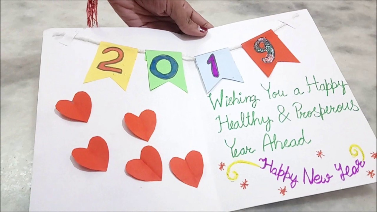 Happy New Year Craft
 Handmade HAPPY NEW YEAR 2019 Greeting card DIY HAPPY NEW