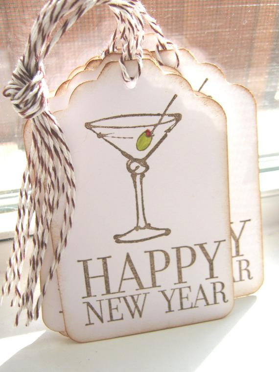 Happy New Year Gift
 Items similar to Happy New Year Gift Tags Martini Gift