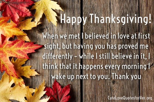 Happy Thanksgiving Love Quotes
 Thanksgiving Love Quotes for Her – Thank You Sayings