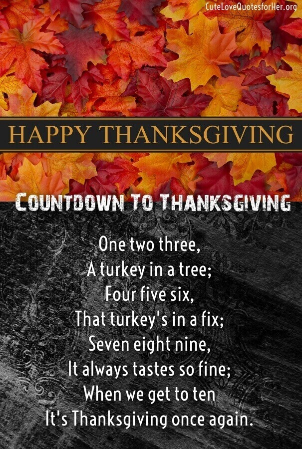 Happy Thanksgiving Love Quotes
 25 Thanksgiving Love Poems to Wish Her Him Thankful Poems